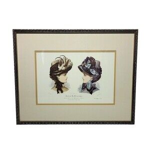 1880s Victorian Henry Petit L'Avenir de la Mode Hat Catalog Lithograph 18"x24"